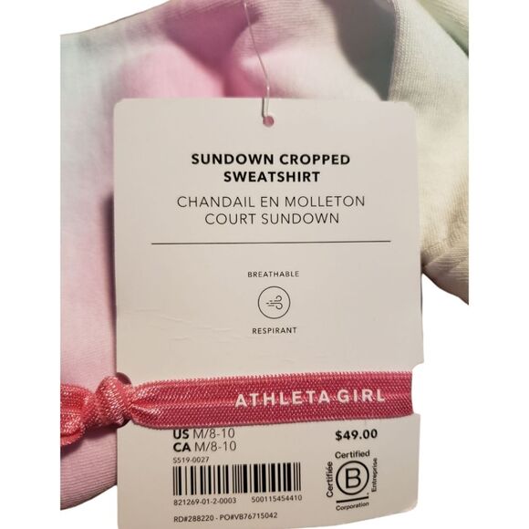 Athleta Girl Sundown Tie Dye Cropped Sweatshirt - Picture 8 of 13